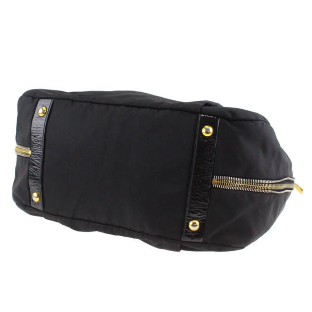 Prada Pocono Tote Ladies Shoulder Bag Nylon X Enamel Black - Picture 6 of 9